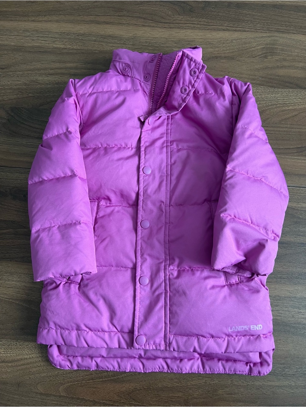 Lands' End Girls' Bright Pink Puffer Coat